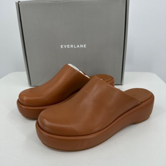 Everlane The Puffa Flatform in Brown Leather size 7 Women's Chunky Platform Clog - Picture 1 of 9